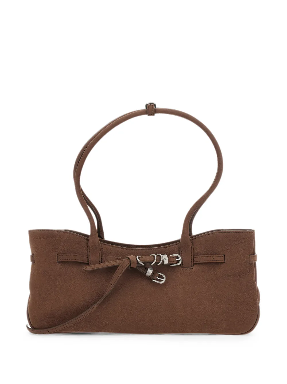 Marge Sherwood buckle-detail nubuck shoulder bag - Marrone