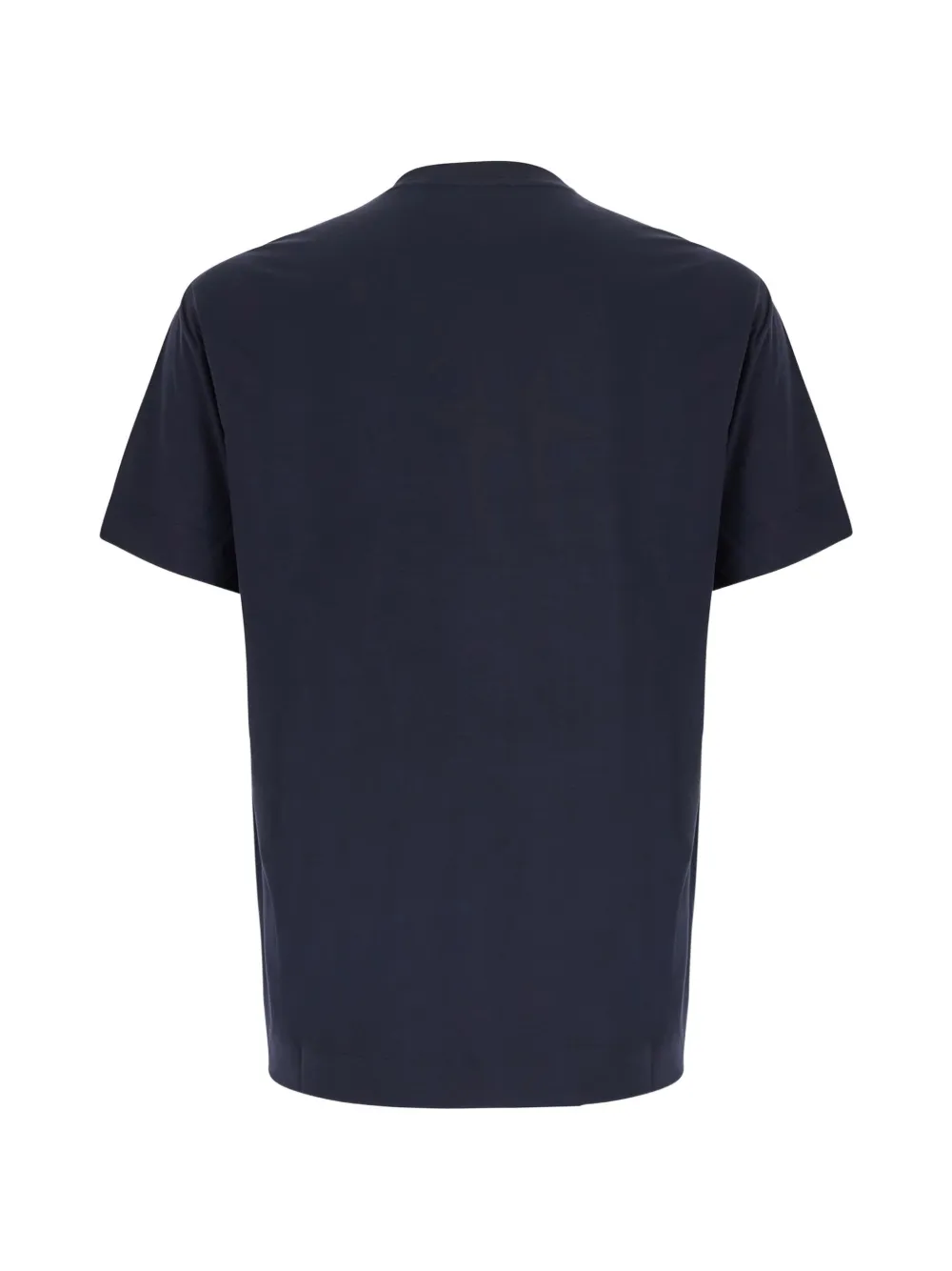Emporio Armani Signature T-shirt met geborduurd logo en ronde hals Blauw