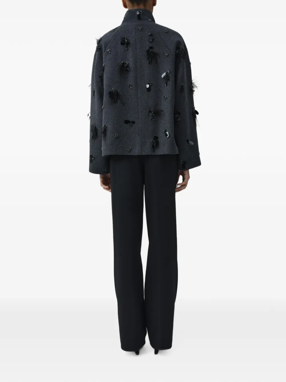SIMKHAI Sequin-embellished Jacket in Grey, view 4