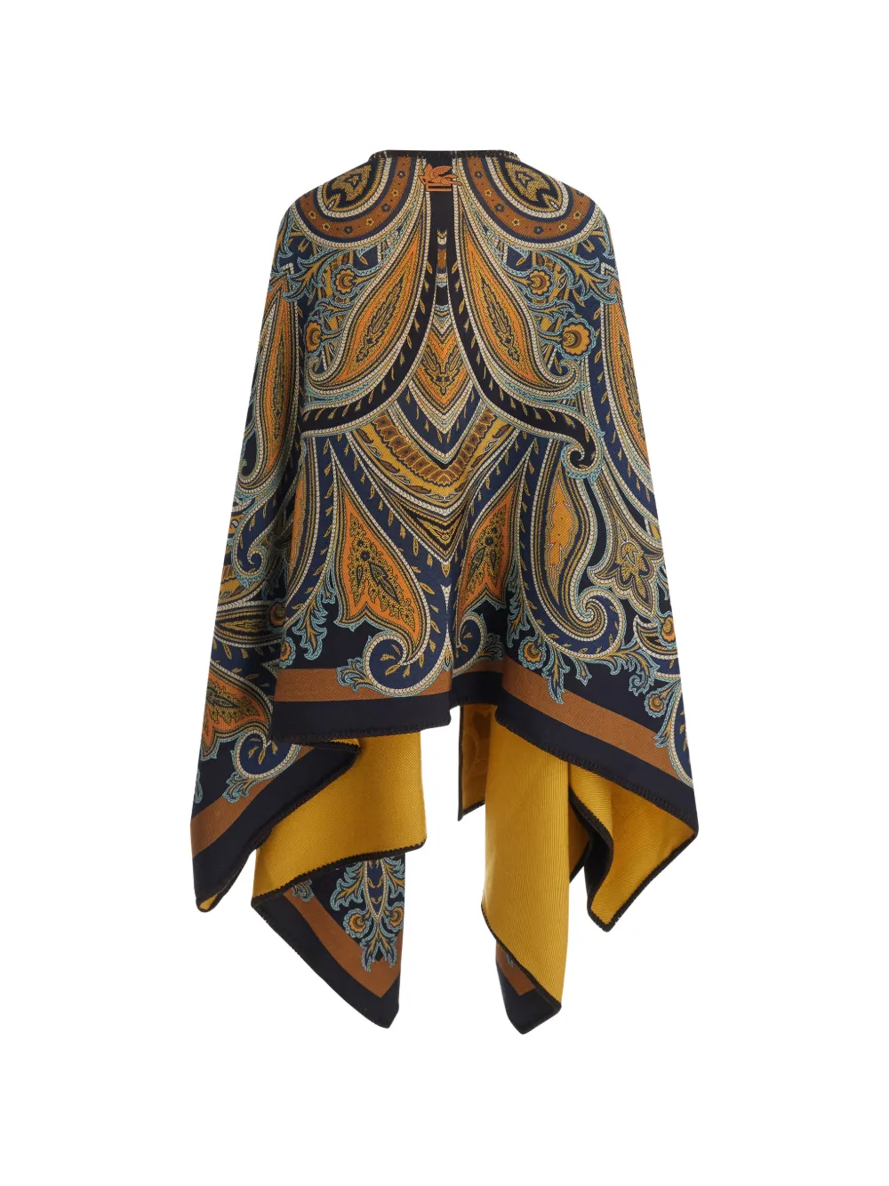 ETRO paisley-print poncho jacket Blauw