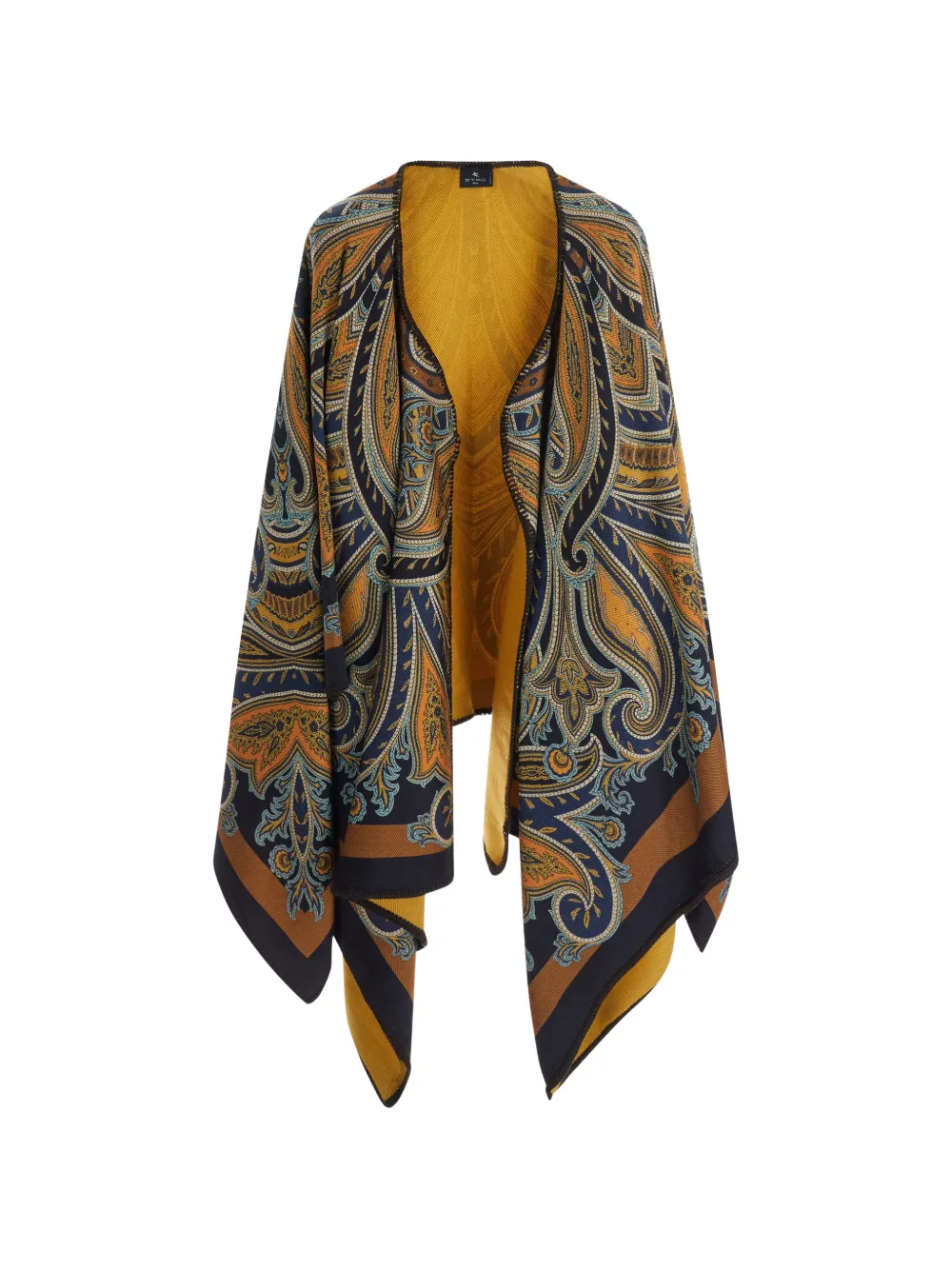 ETRO paisley-print poncho jacket - Blau