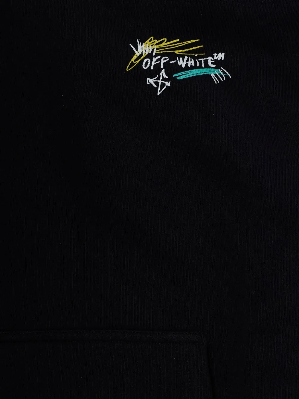 Off-White Kids Arrow Scribble katoenen hoodie met logo-print Zwart