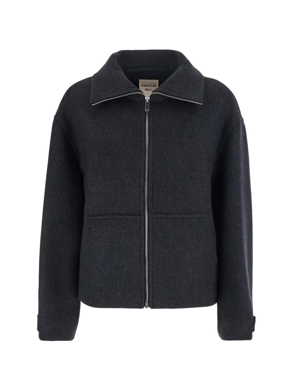 Semicouture Jeanie zip-up felted jacket - Grigio
