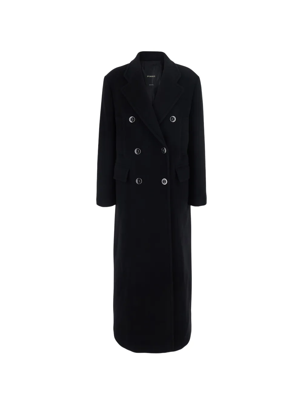 PINKO Covent long double-breasted coat in wool-blend fabric - Schwarz