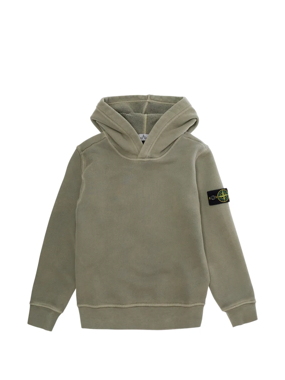 Stone Island Junior logo-patch hoodie - Verde