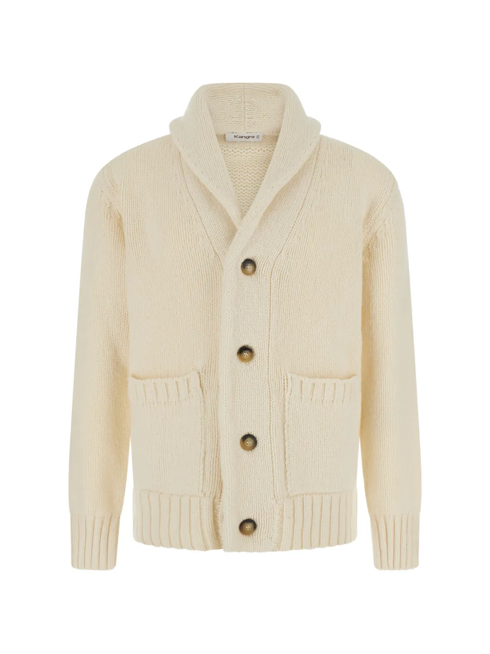 Kangra shawl-collar cardigan - White