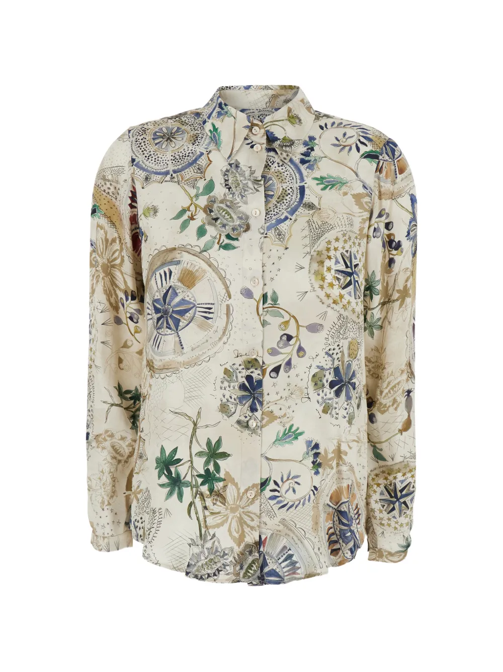 MOMONÌ Meudon graphic-print button-up shirt - Nude