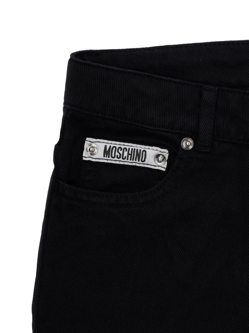 Moschino Kids Katoenen broek met logoprint Zwart