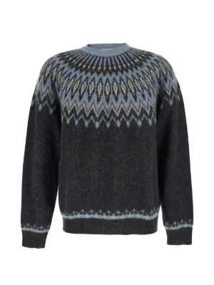 Missoni Crew Neck Sweater With 3d Zigzag Pattern | Blue | FARFETCH AO