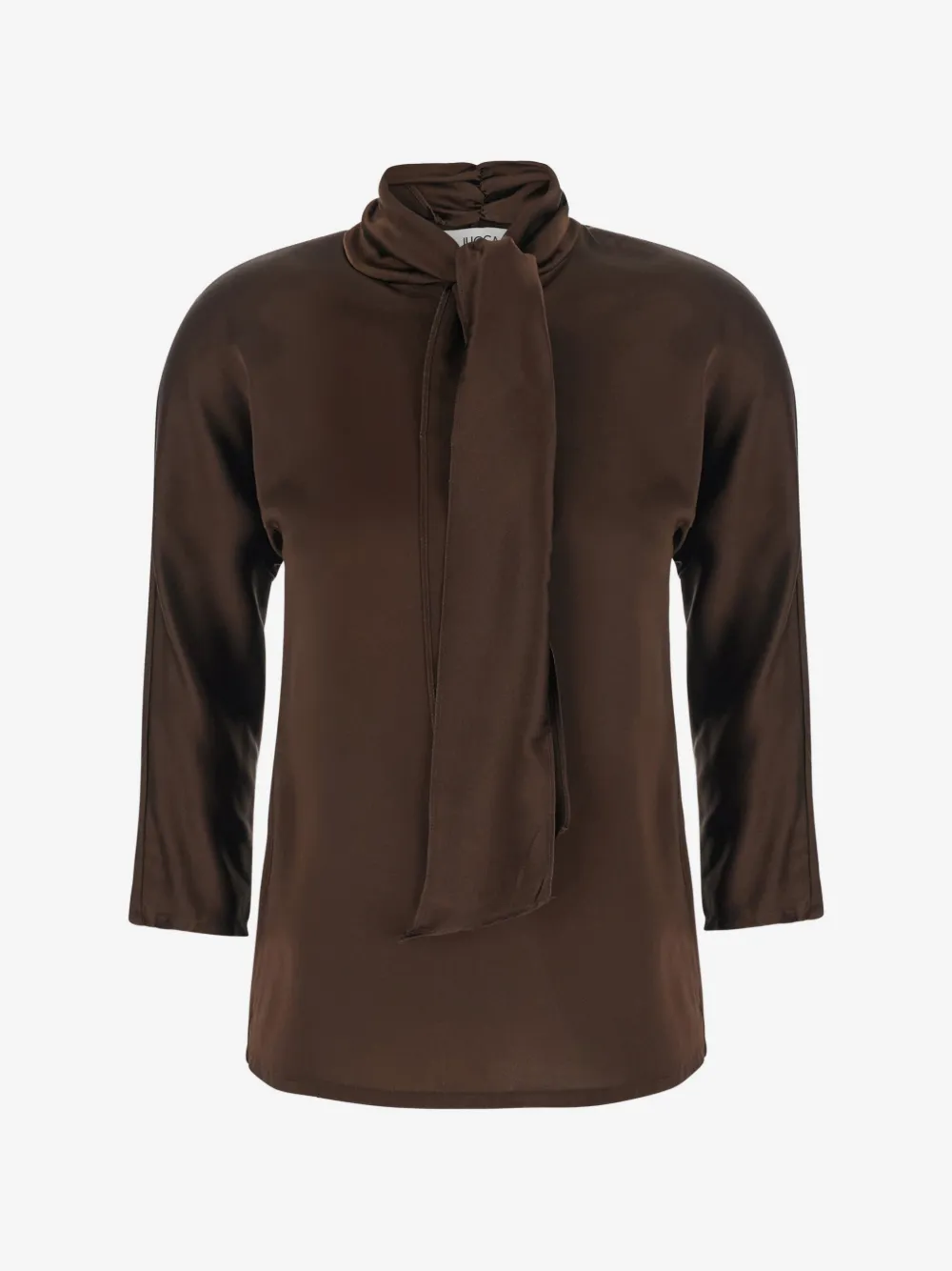 Jucca pussy-bow long-sleeve blouse | Brown | Image 1
