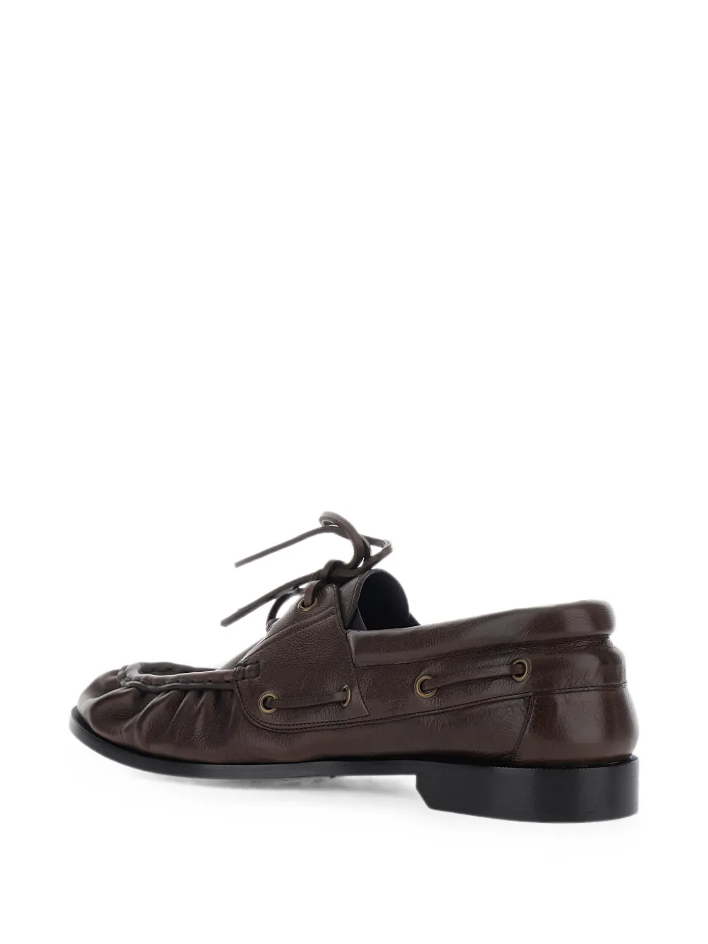 Saint Laurent Le Loafers Bateau loafers van glad leer Bruin