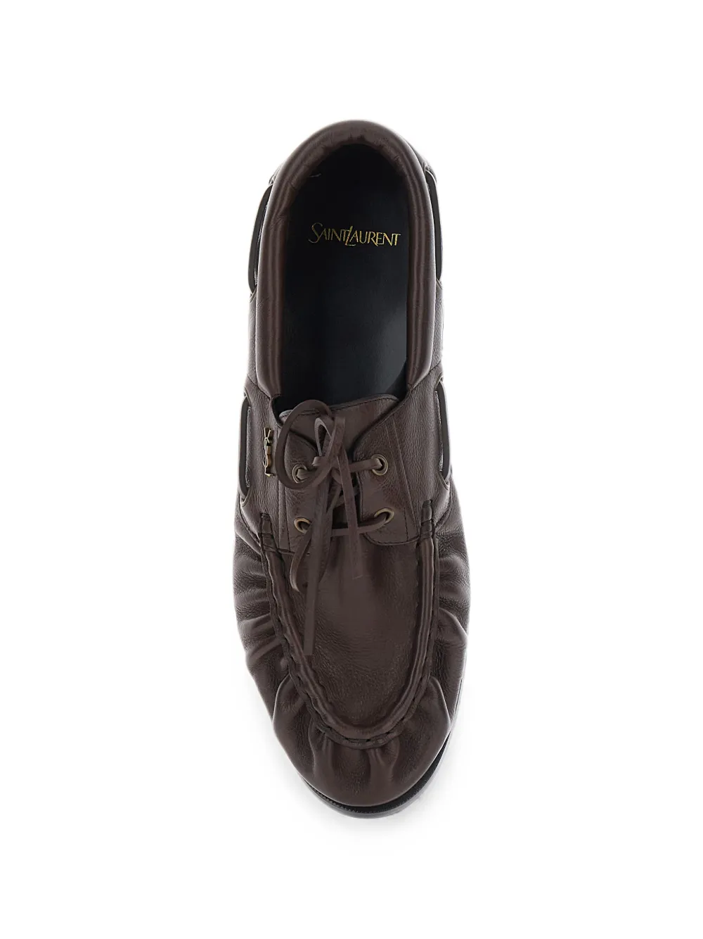 Saint Laurent Le Loafers Bateau loafers van glad leer Bruin