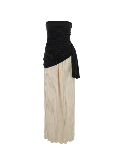 SIMKHAI  Laia pleated strapless maxi dress