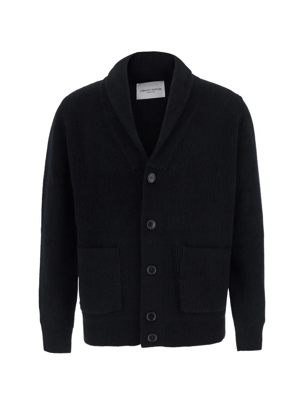 Roberto Collina shawl-collar ribbed-knit cardigan - Noir Roberto Collina shawl-collar ribbed-knit cardigan - Noir