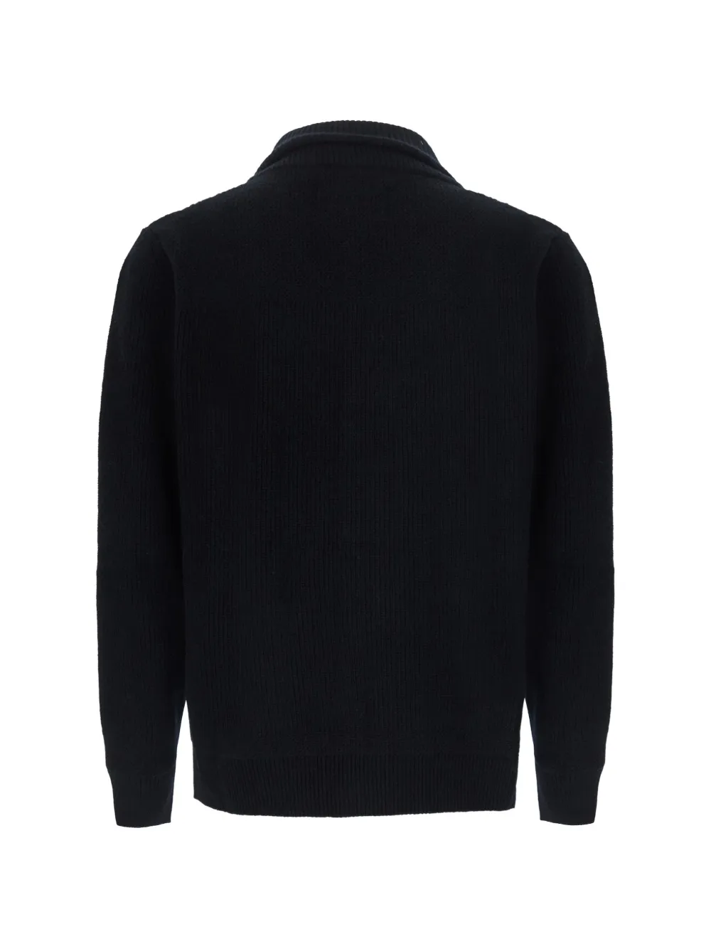 Roberto Collina Ribgebreid vest met sjaalkraag Zwart