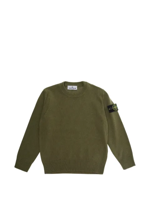 Stone Island Junior suéter con parche Compass