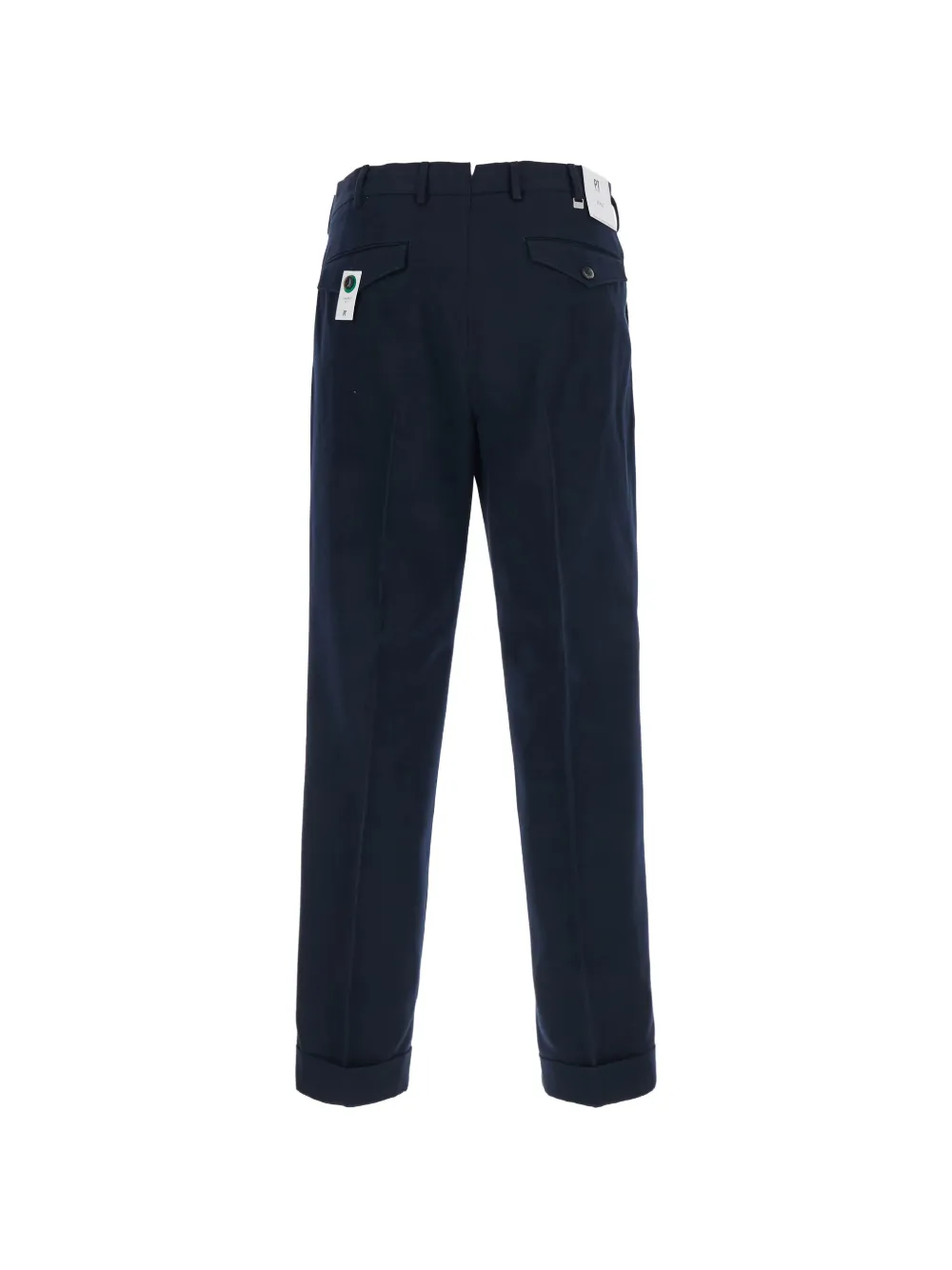 PT Torino Geplooide broek met omgeslagen pijpen Blauw