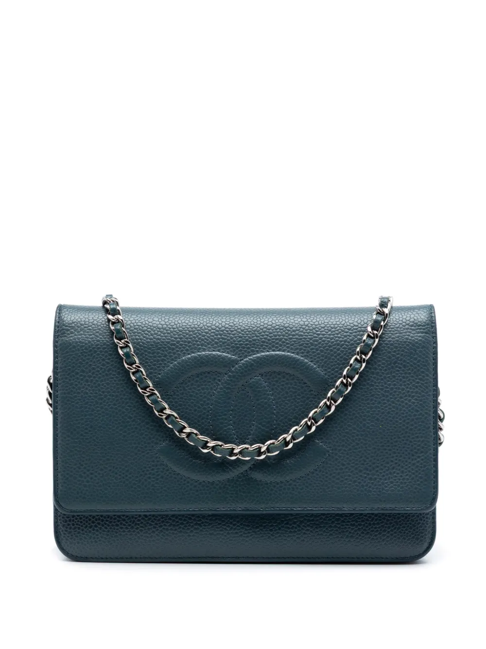 CHANEL Pre-Owned 2012-2013 CC Caviar Wallet On Chain crossbody bag - Blu