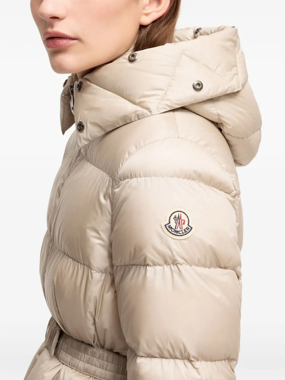 Moncler Boed donsjack met logopatch Beige