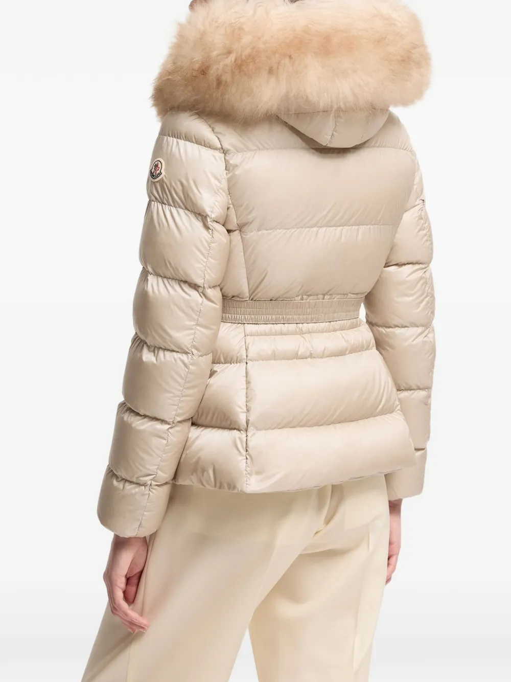 Moncler Boed donsjack met logopatch Beige