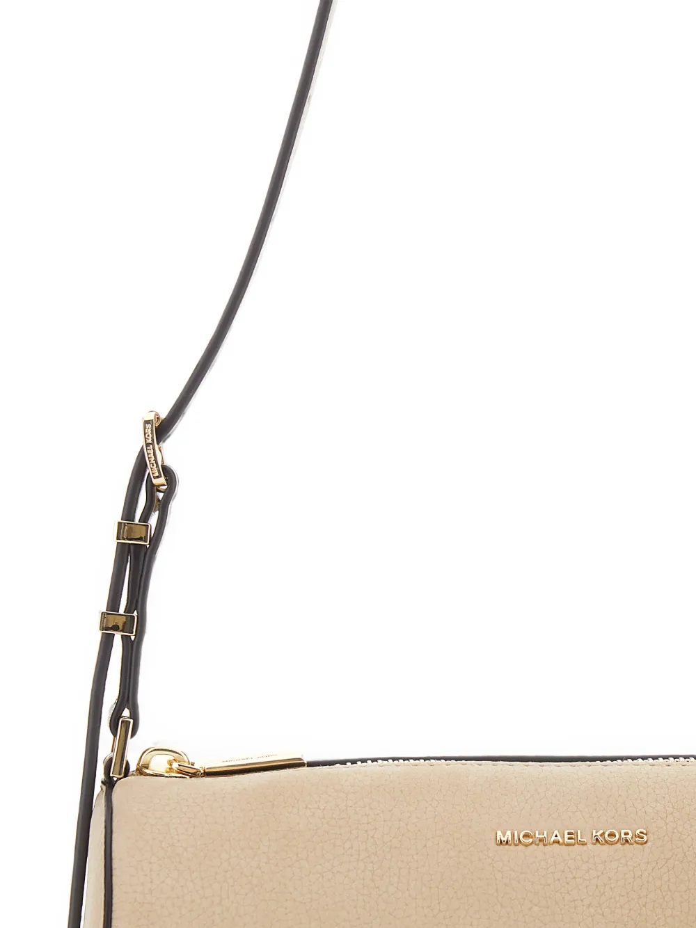 Michael Kors Izzy logo-plaque leather shoulder bag Beige