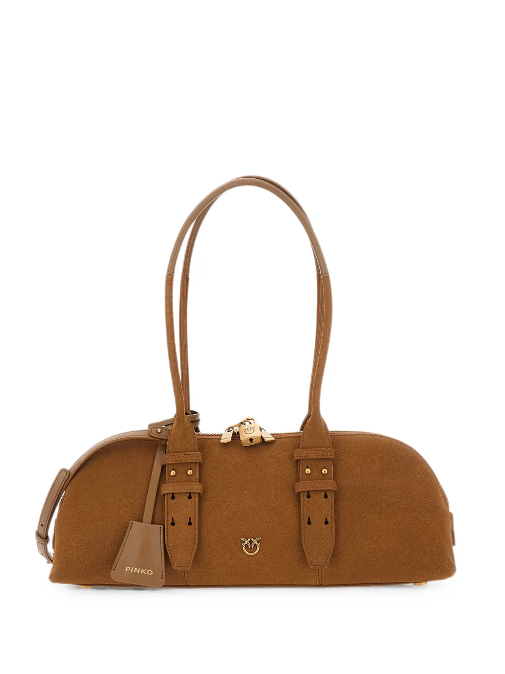 PINKO large Escape suede tote bag - Brown