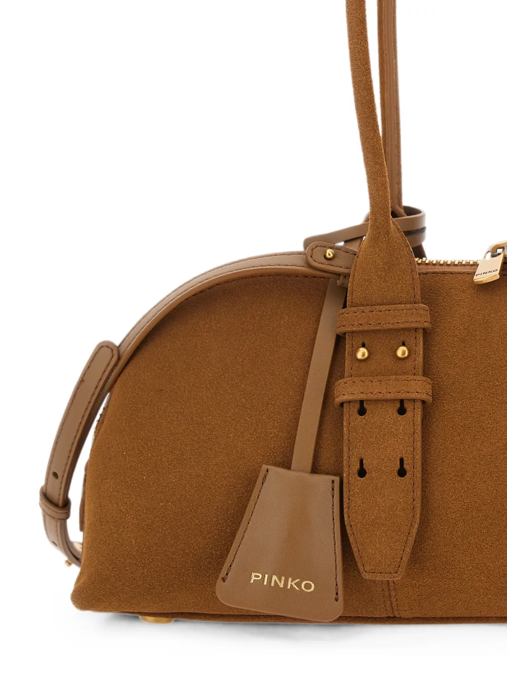 PINKO Grote Escape suède shopper Bruin