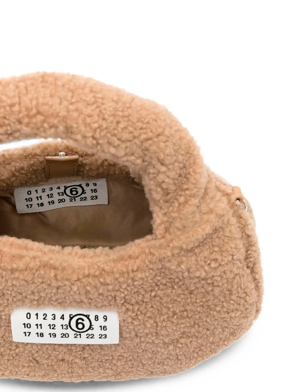 MM6 Maison Margiela Kids Shopper met teddytextuur en logo-patch Bruin