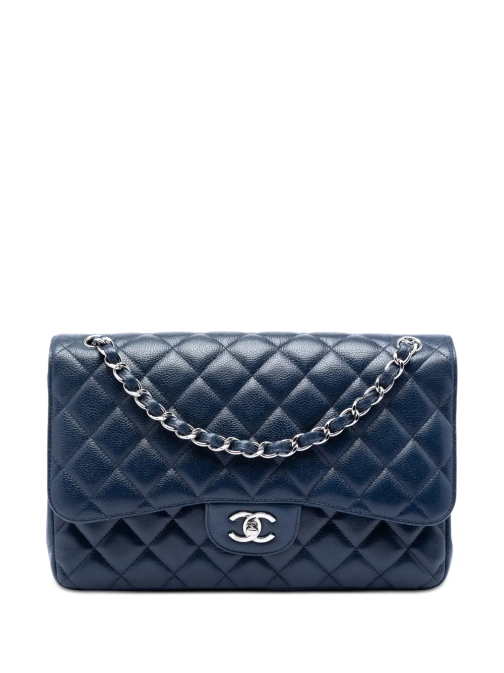 CHANEL Pre-Owned 2011 Jumbo Classic Caviar Double Flap shoulder bag - Blue