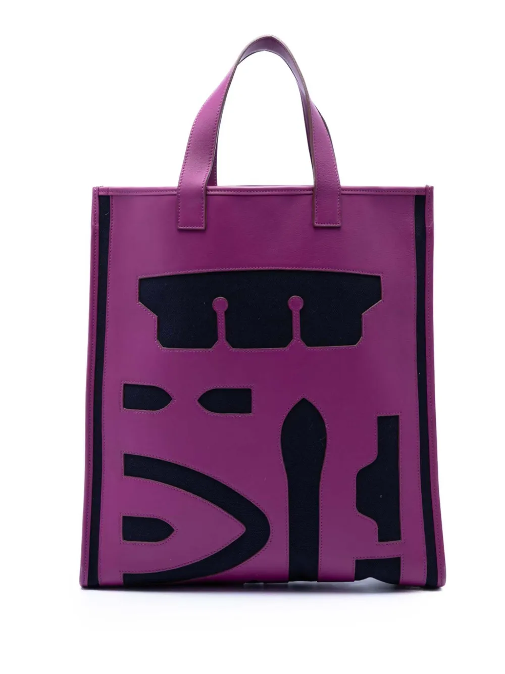 Hermès Pre-Owned 2010-2026 Epsom and Felt Petit H Skeleton Vertical GM tote bag - Viola