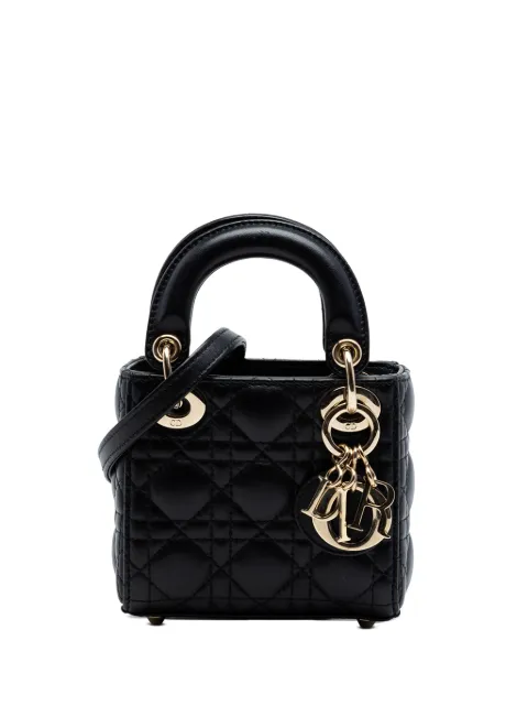 Christian Dior Pre-Owned 2021 마이크로 램스킨 까나쥬 레이디 디올 사첼 백