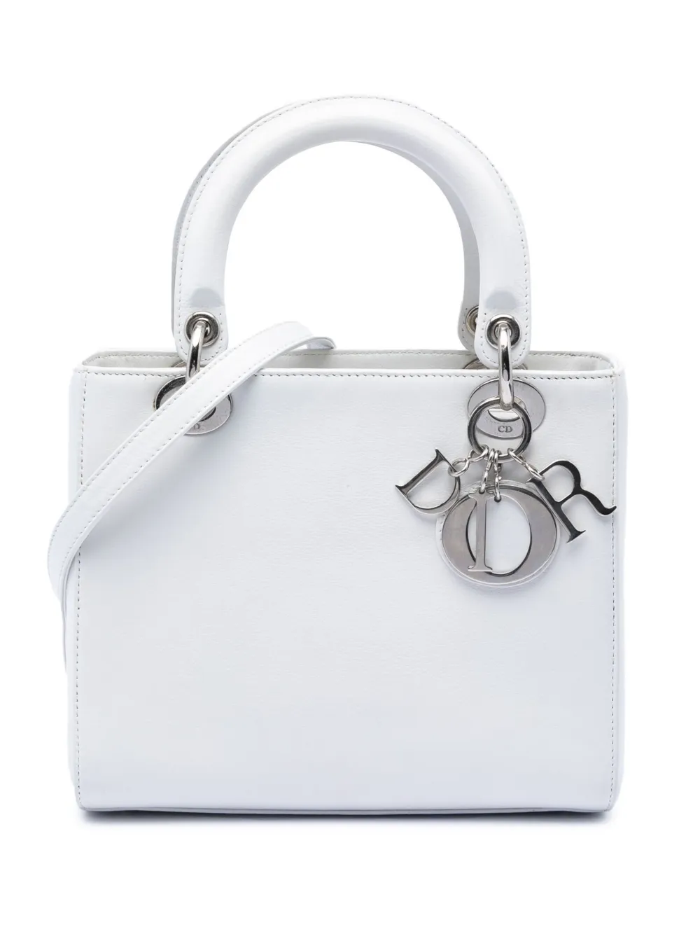 Christian Dior Pre-Owned 2003 Medium Calfskin Lady Dior satchel - Bianco