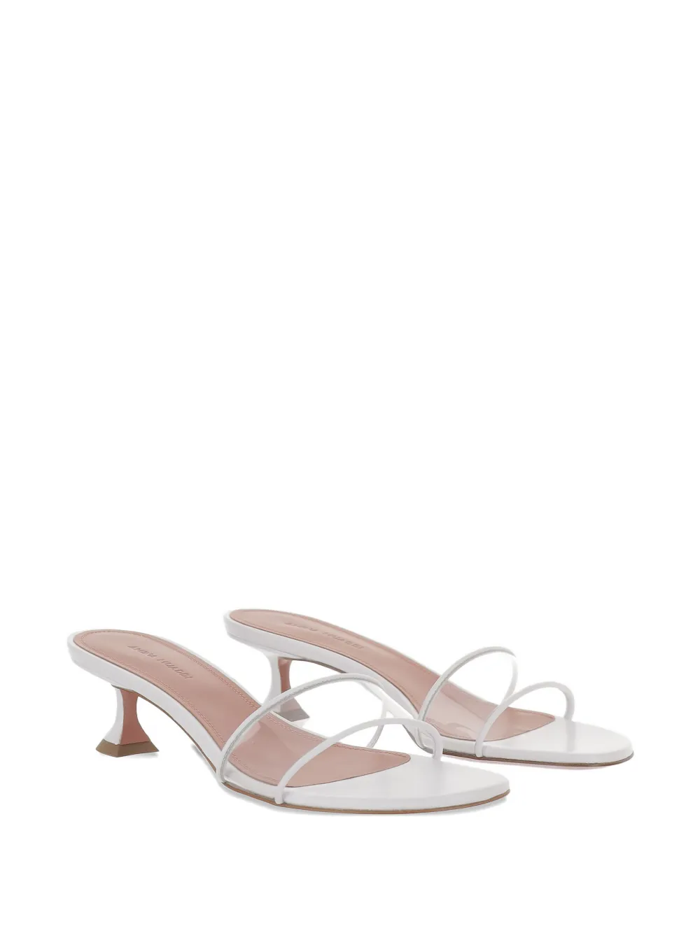 Amina Muaddi Andreea Glass sandals Wit