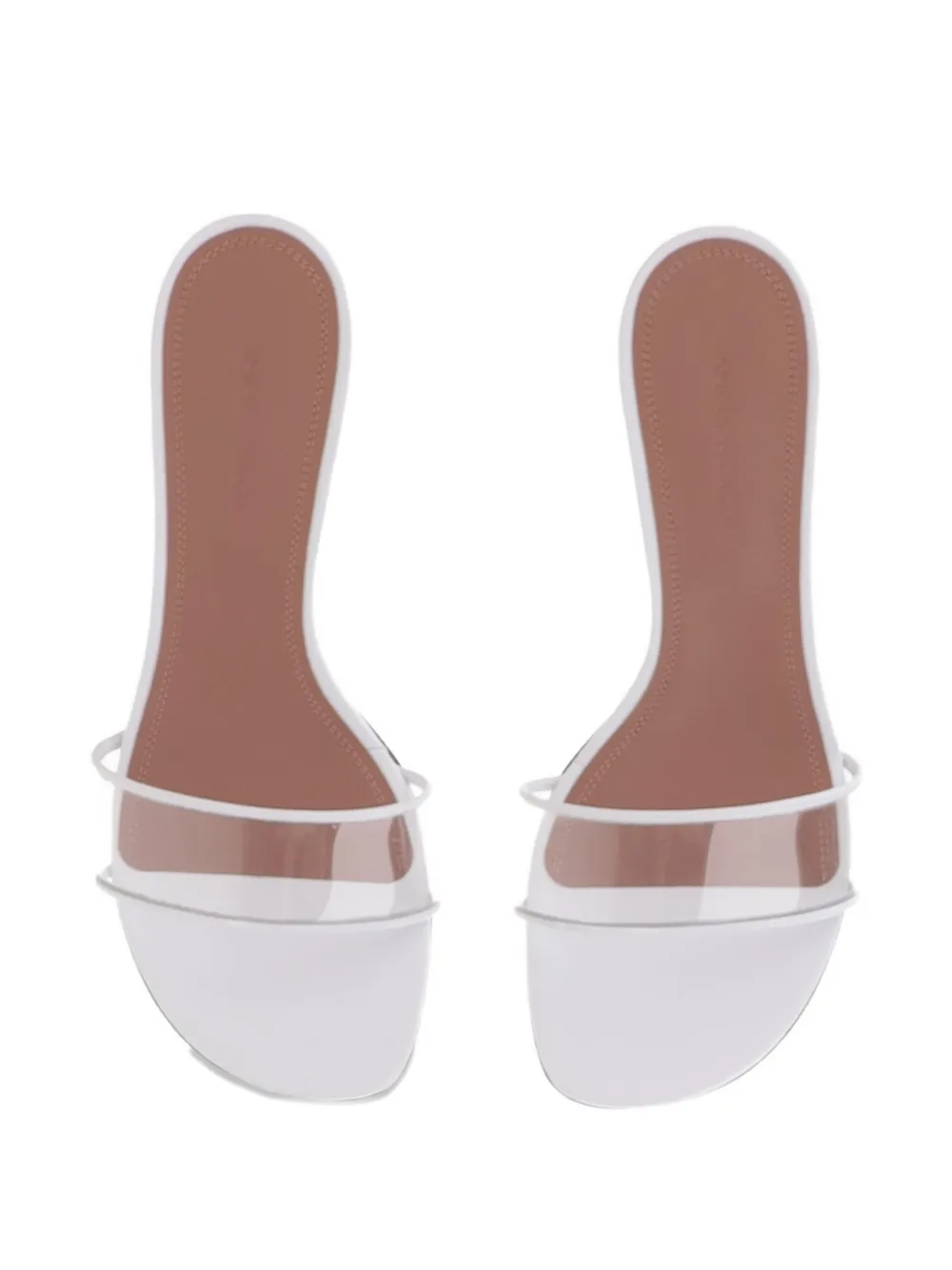Amina Muaddi Andreea Glass sandals Wit