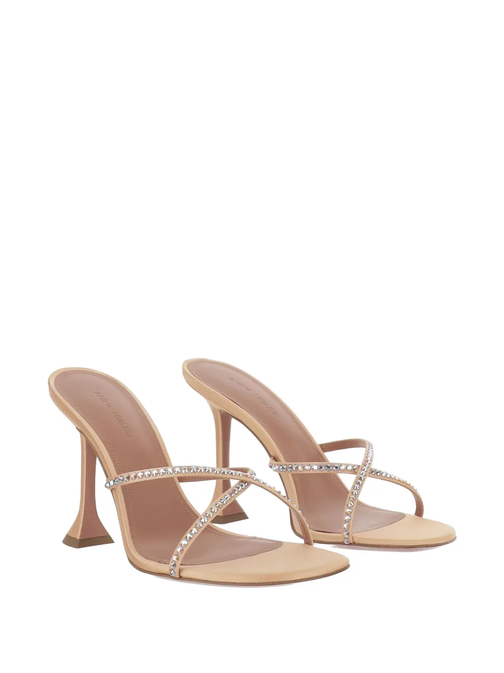 Amina Muaddi Sally crystal-embellished sandals Roze