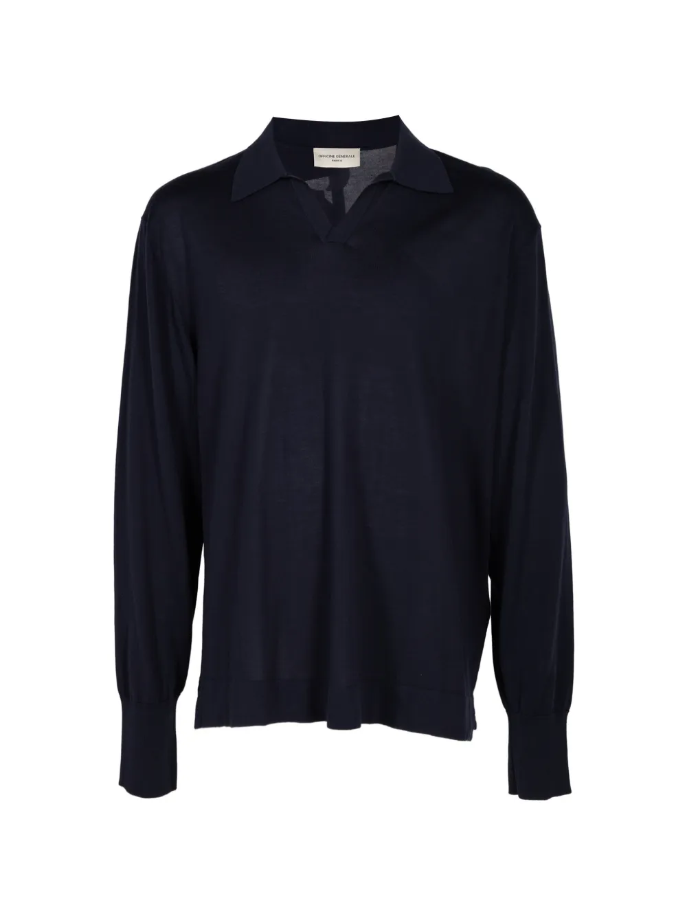 Officine Generale long-sleeve polo sweater - Bleu Officine Generale long-sleeve polo sweater - Bleu