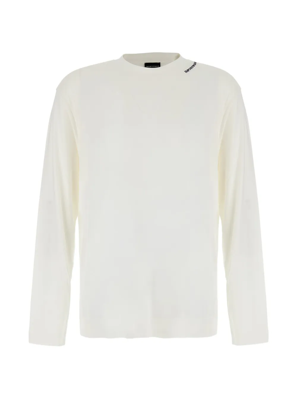 Emporio Armani logo-embroidered long-sleeve T-shirt - Bianco