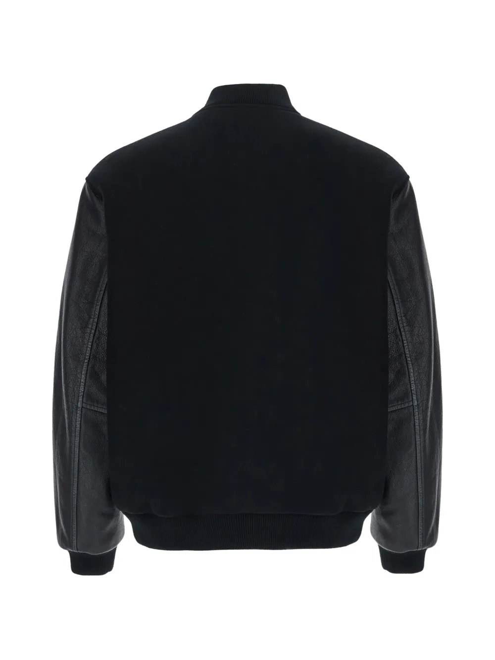 Emporio Armani Varsity bomberjack met leren mouwen Zwart
