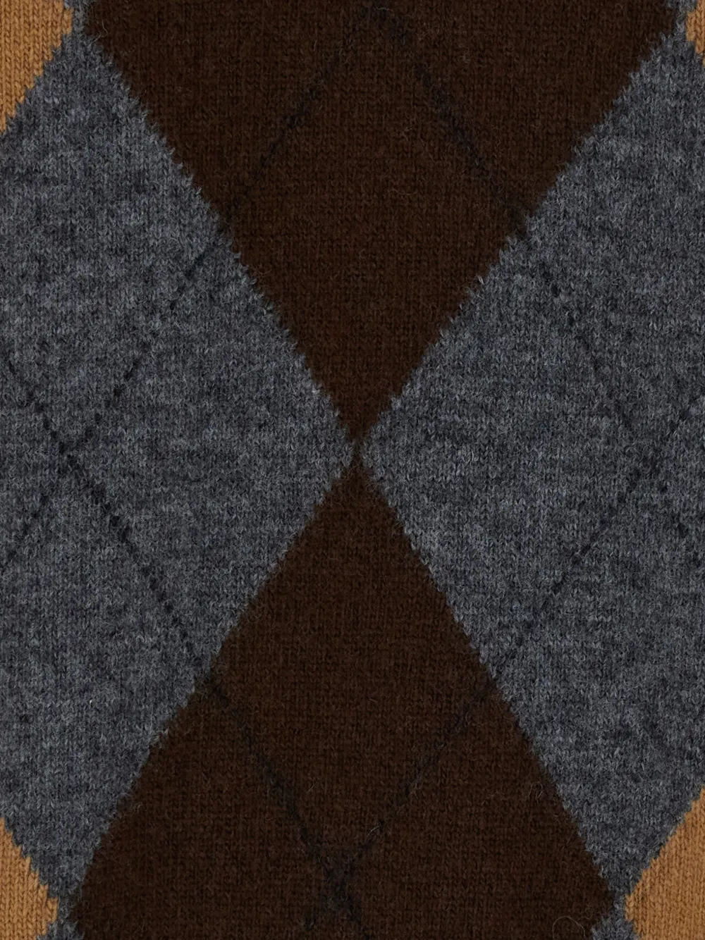 Jucca Trui met argyle-intarsia en V-hals Grijs