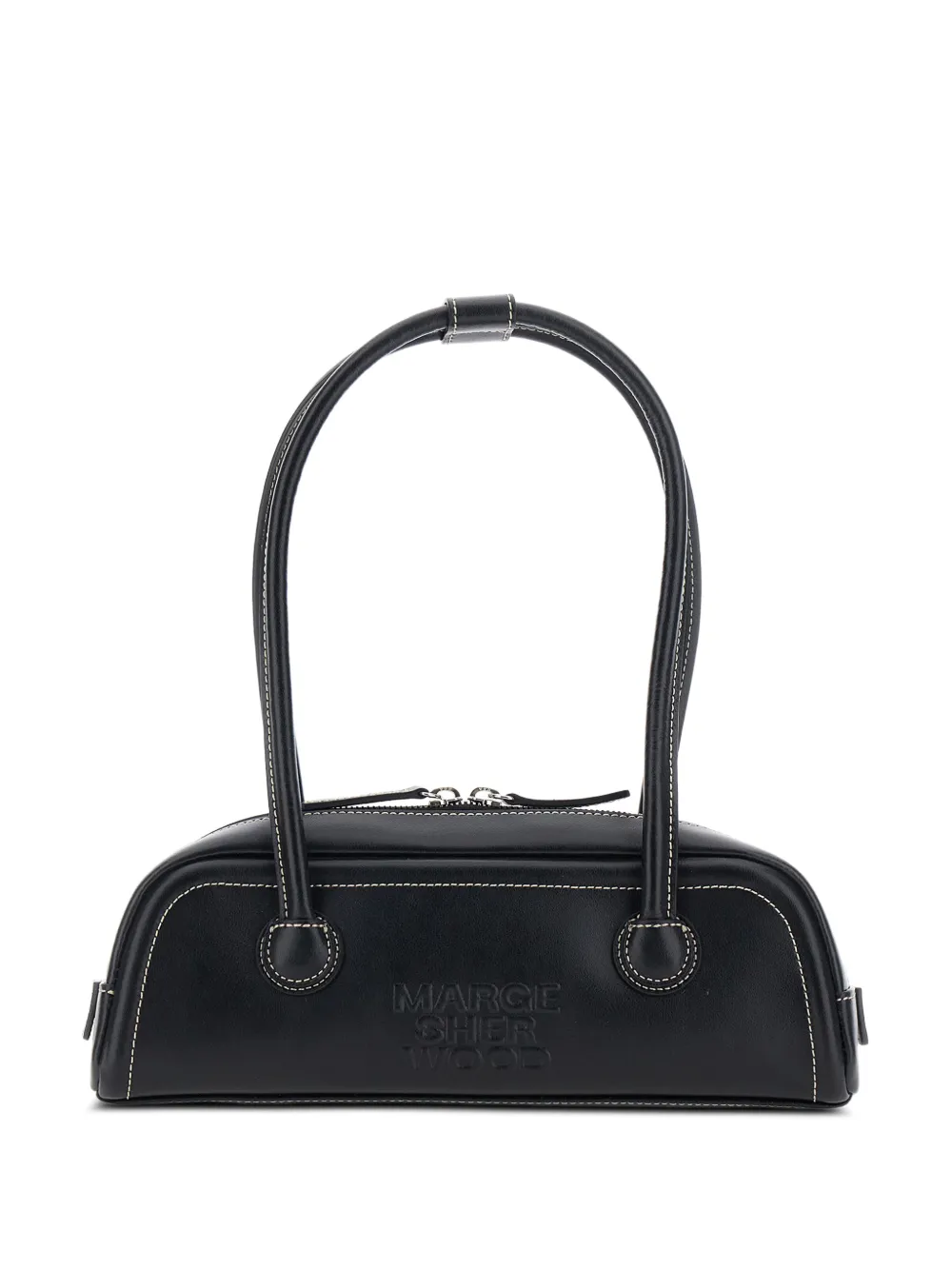 Marge Sherwood mini contrast-stitch leather shoulder bag - Nero