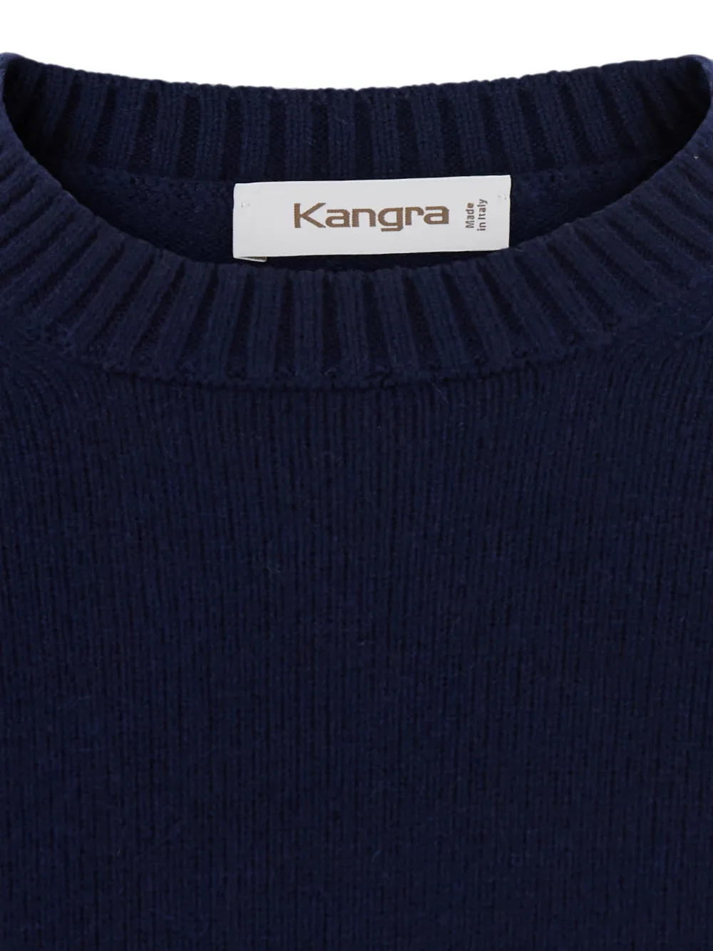 Kangra Trui met ronde hals en geribbelde afwerking Blauw