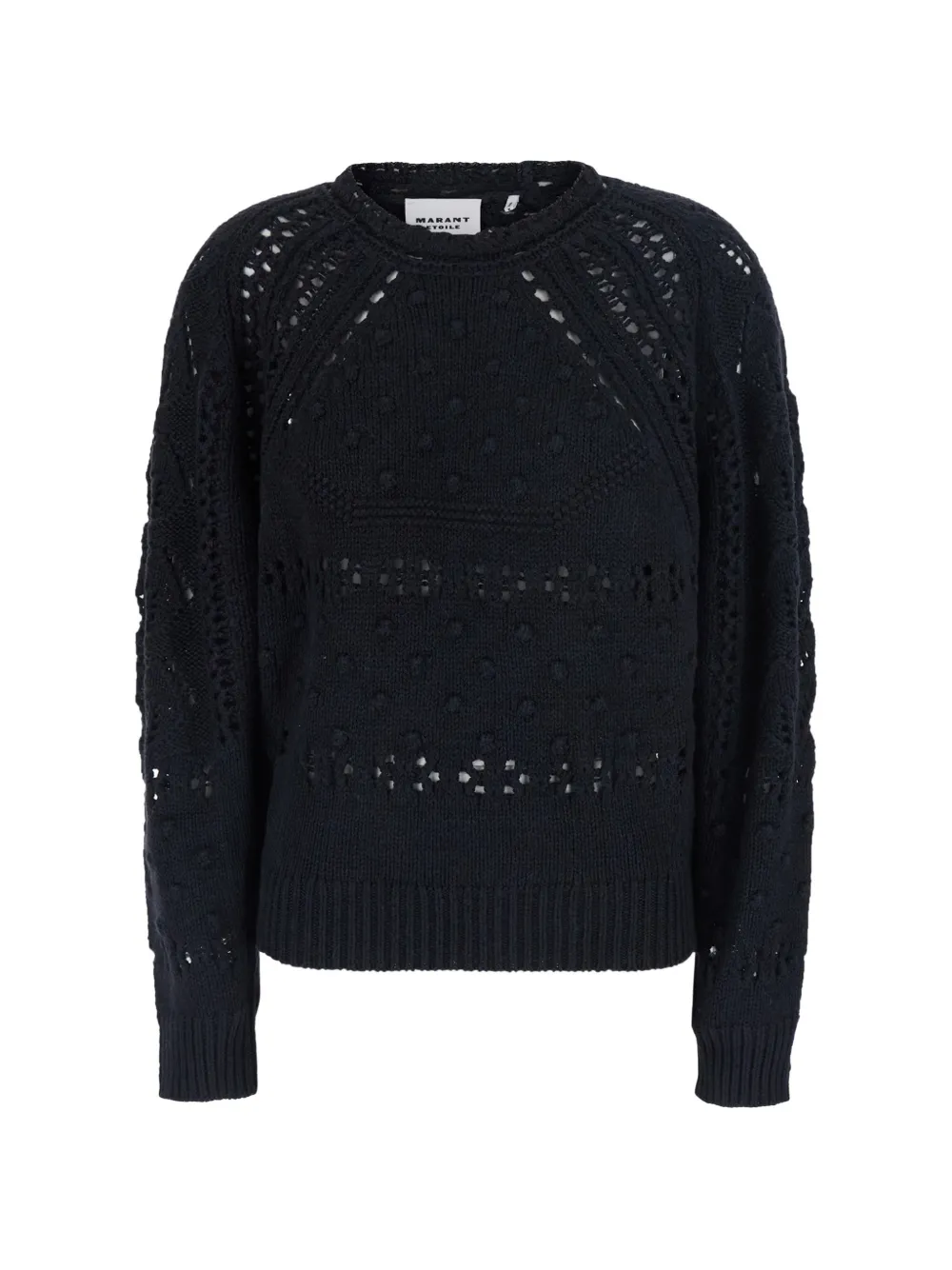 MARANT ÉTOILE Luce bobble-knit pointelle-trim sweater - Nero