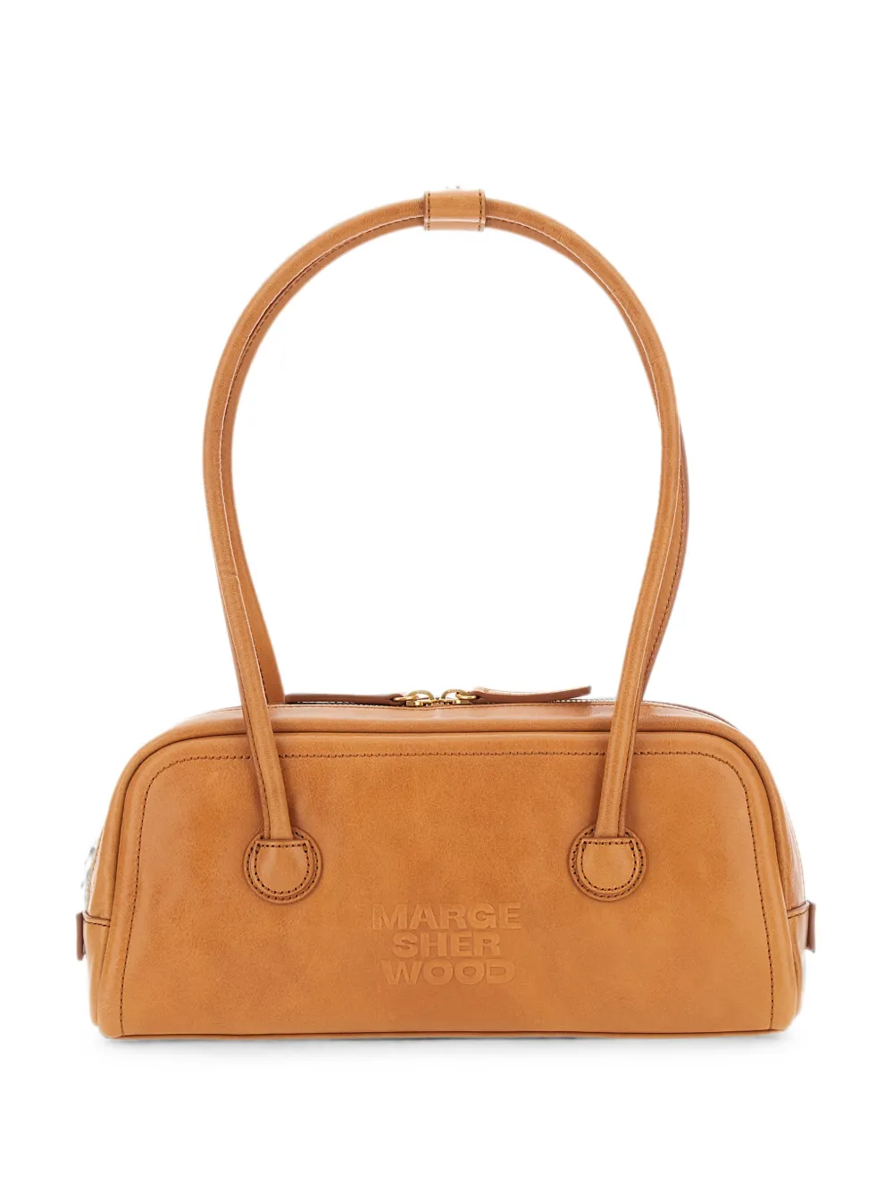 Marge Sherwood logo-debossed leather shoulder bag - Marrone