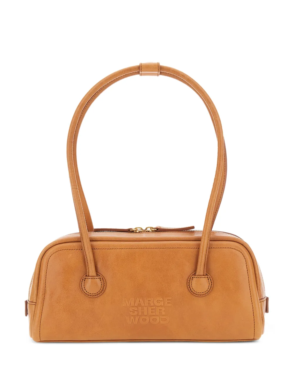 Marge Sherwood logo-debossed leather shoulder bag - Marrone