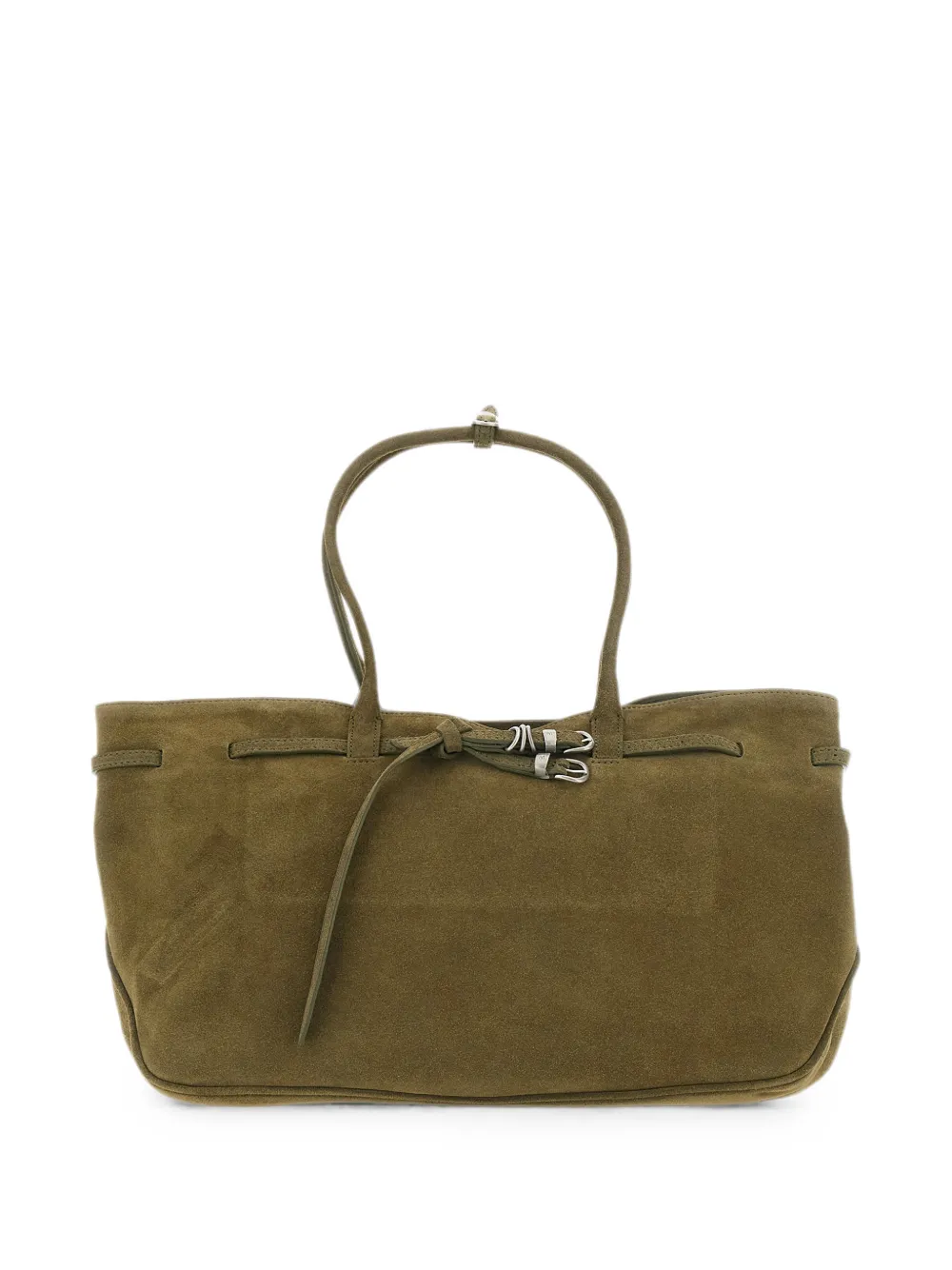 Marge Sherwood buckle-detail suede shoulder bag - Verde
