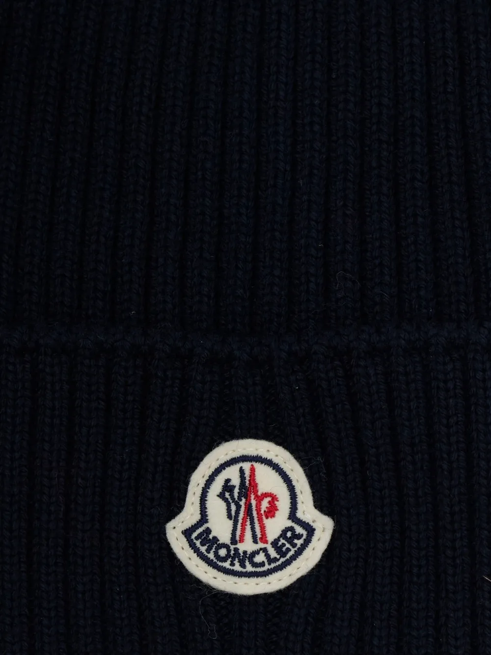 Moncler Enfant logo-patch beanie hat and scarf set Blauw