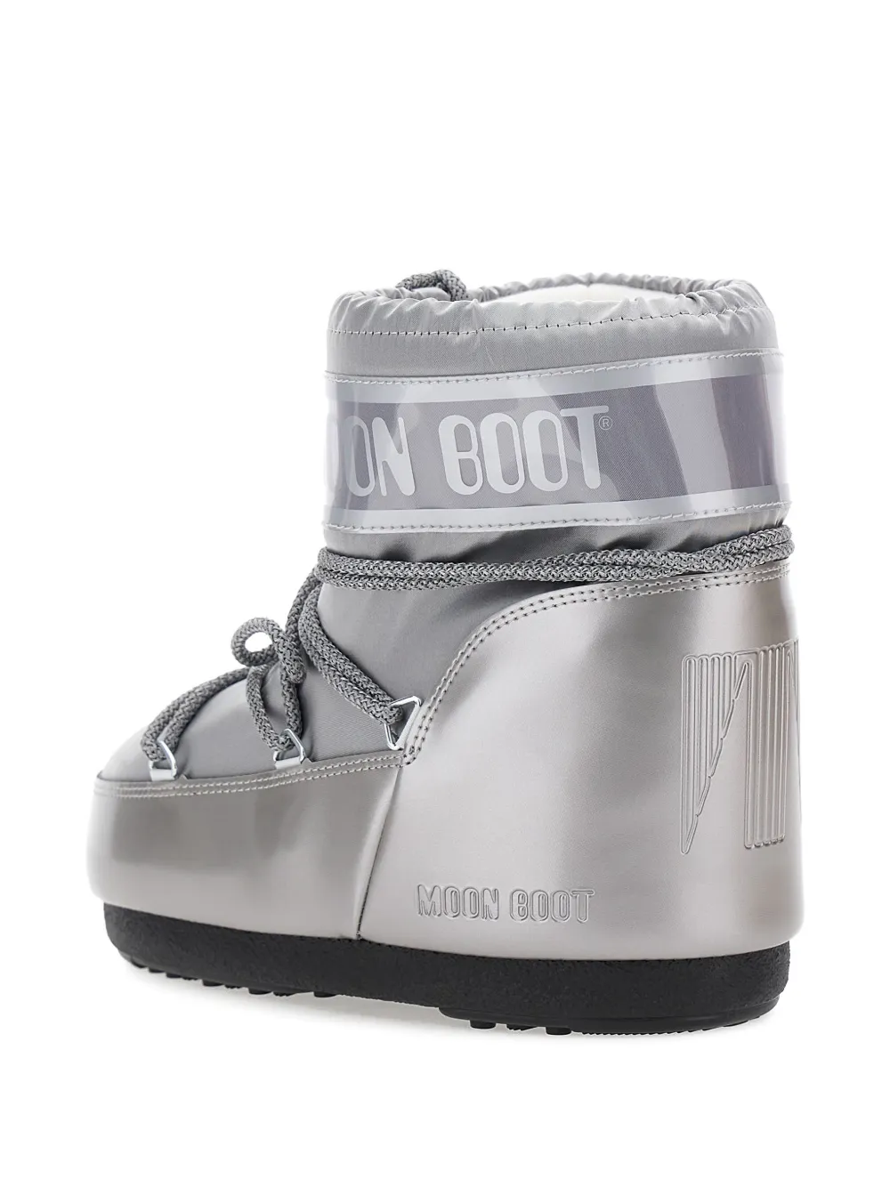Moon Boot Kids Metallic enkellaarzen met logoprint Zilver