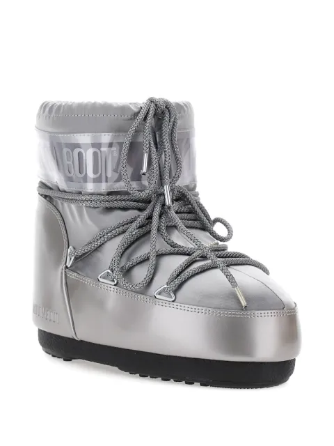 Moon Boot Kids logo-print metallic ankle boots