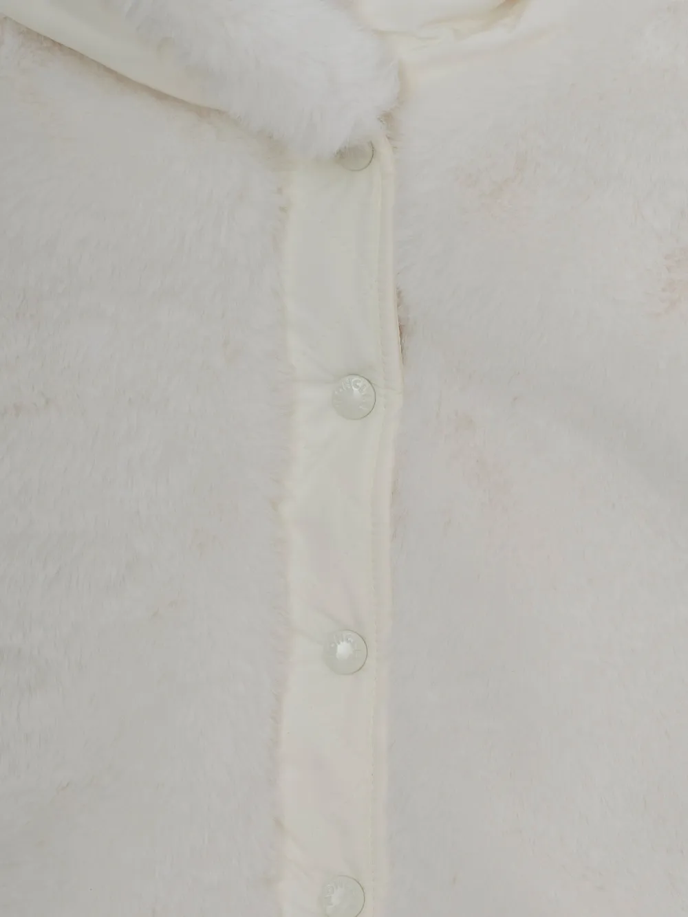 Moncler Enfant Viona jack van imitatiebont met capuchon Wit