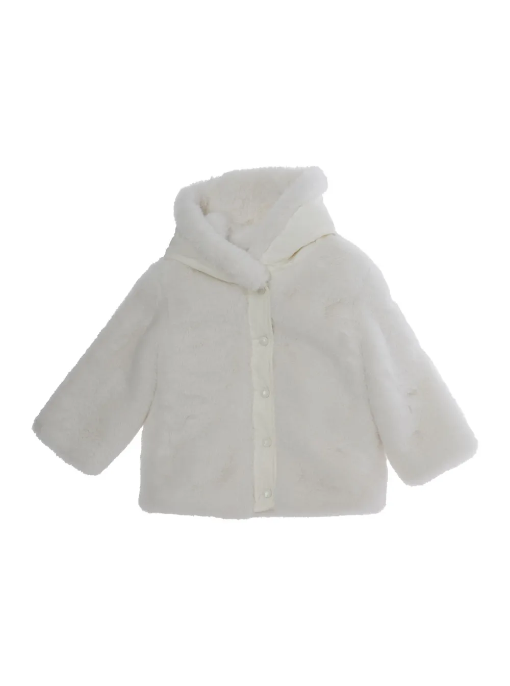 Moncler Enfant Viona jack van imitatiebont met capuchon Wit